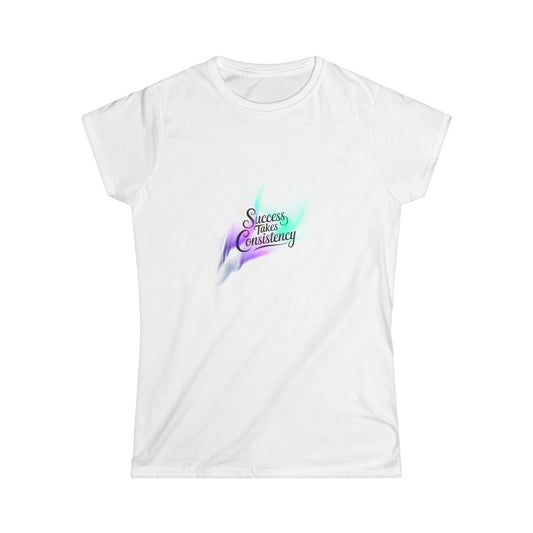 Success Through Consistency Women's Tee, Inspirational Shirt, Motivational Apparel, Gift for Entrepreneurs, Positive Vibes Tee